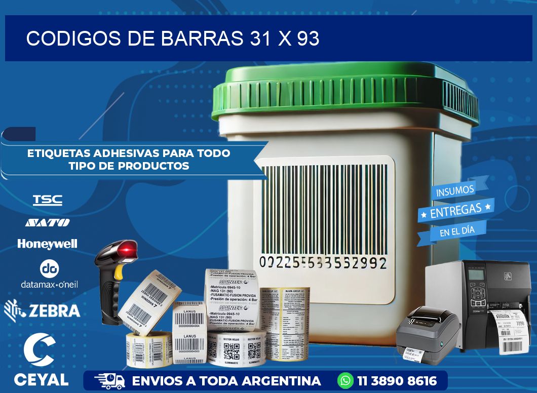 CODIGOS DE BARRAS 31 x 93