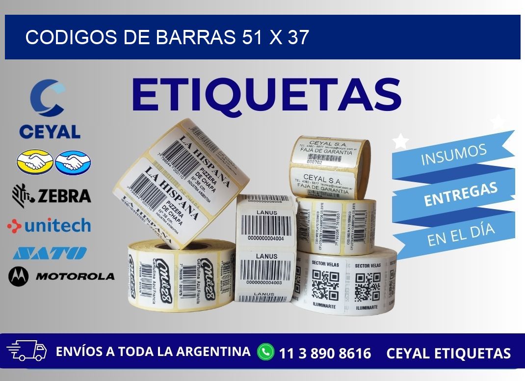 CODIGOS DE BARRAS 51 x 37