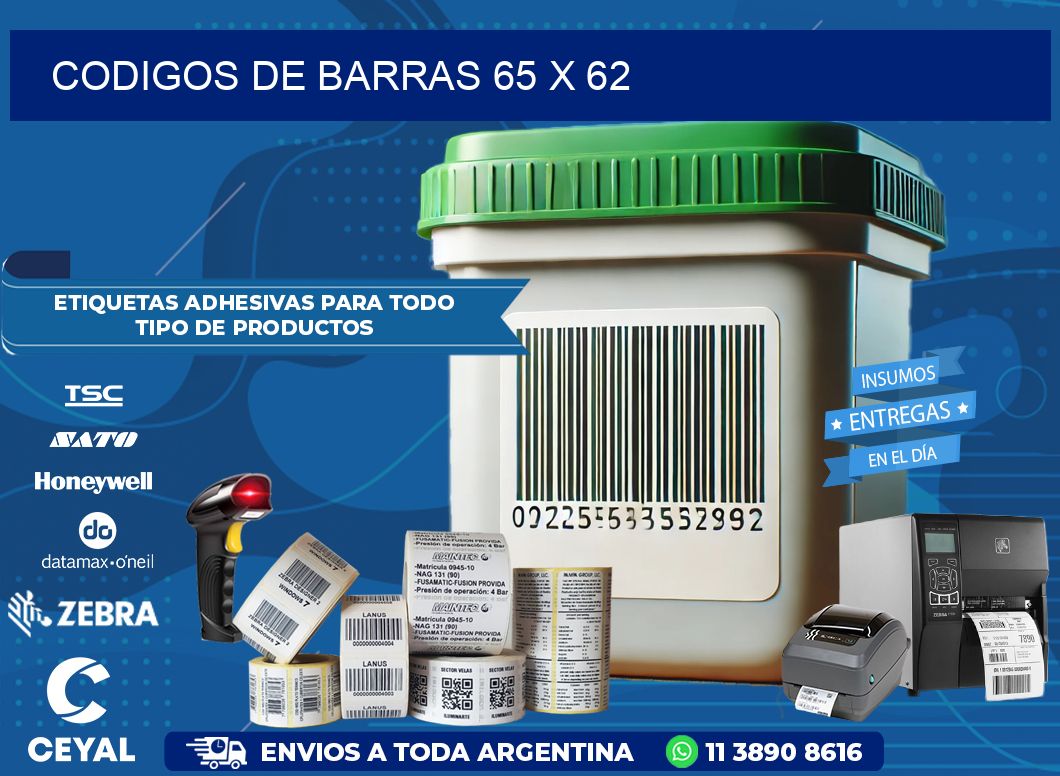 CODIGOS DE BARRAS 65 x 62