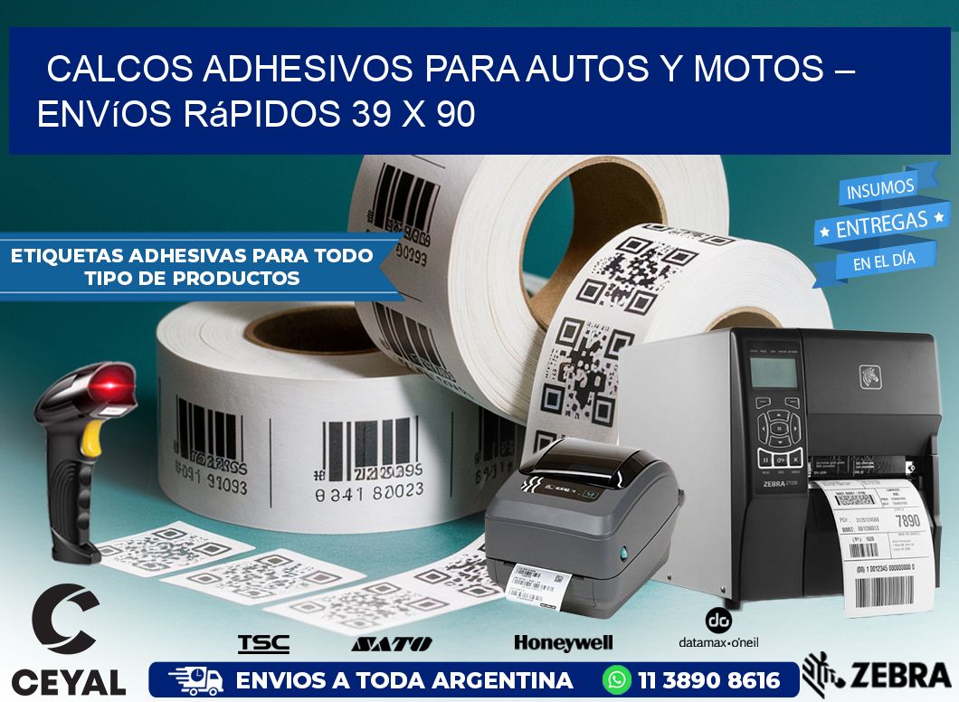 Calcos Adhesivos para Autos y Motos – Envíos Rápidos 39 x 90