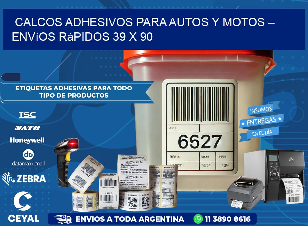 Calcos Adhesivos para Autos y Motos – Envíos Rápidos 39 x 90