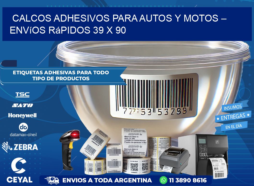 Calcos Adhesivos para Autos y Motos – Envíos Rápidos 39 x 90