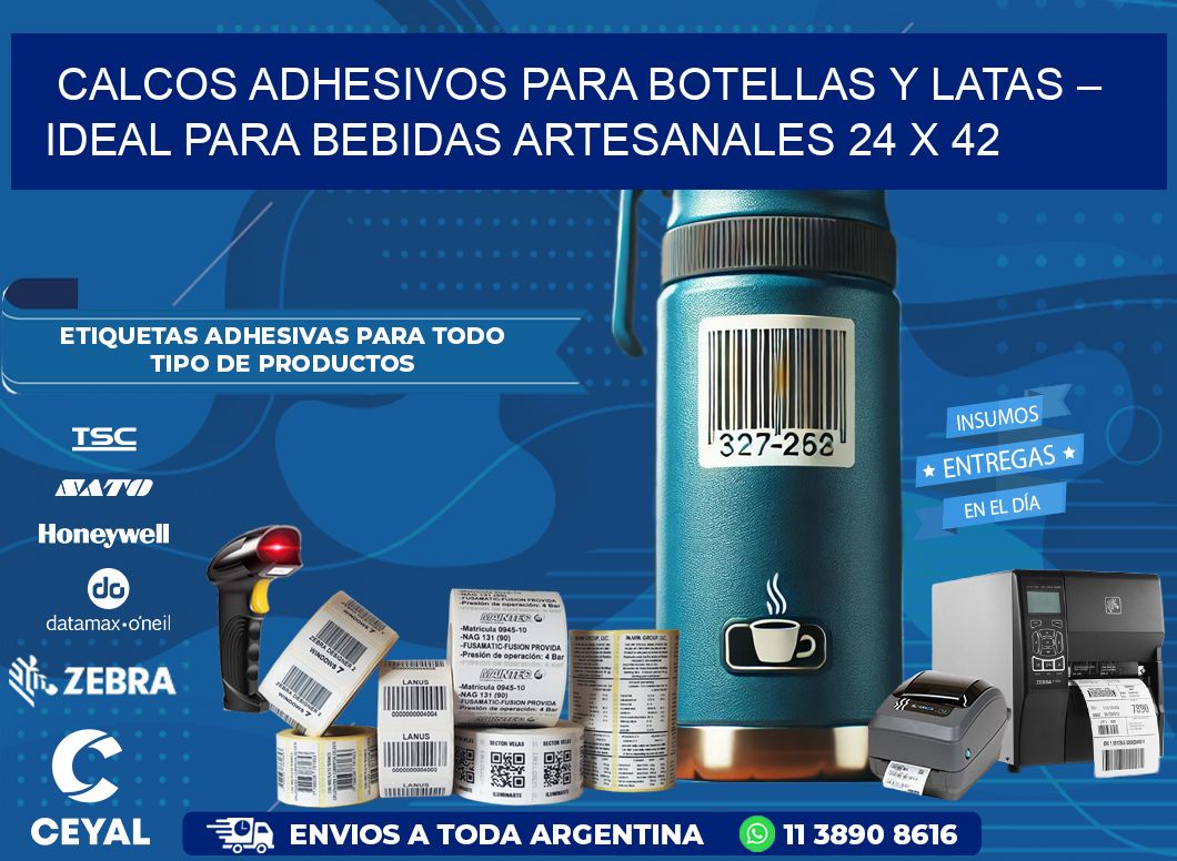 Calcos Adhesivos para Botellas y Latas – Ideal para Bebidas Artesanales 24 x 42