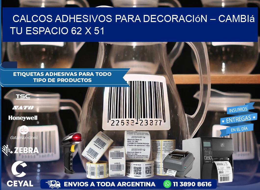 Calcos Adhesivos para Decoración – Cambiá Tu Espacio 62 x 51