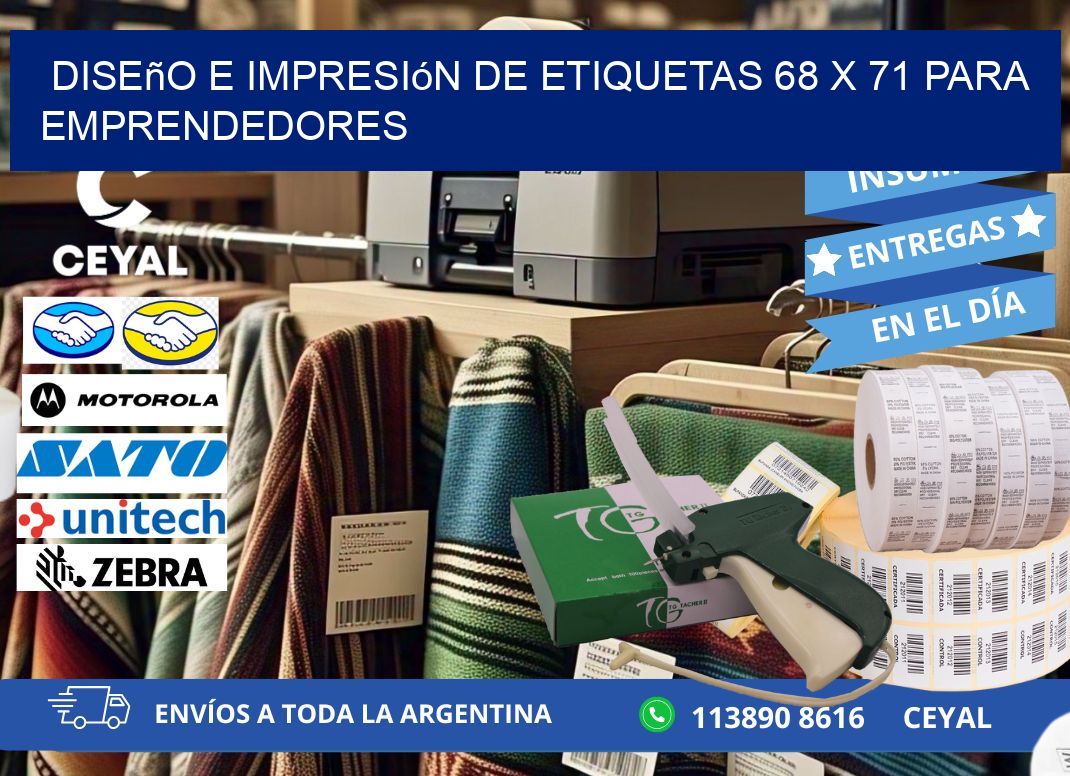 Diseño e Impresión de Etiquetas 68 x 71 para Emprendedores