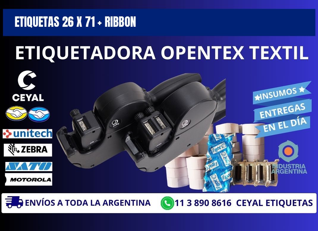 ETIQUETAS 26 x 71 + RIBBON