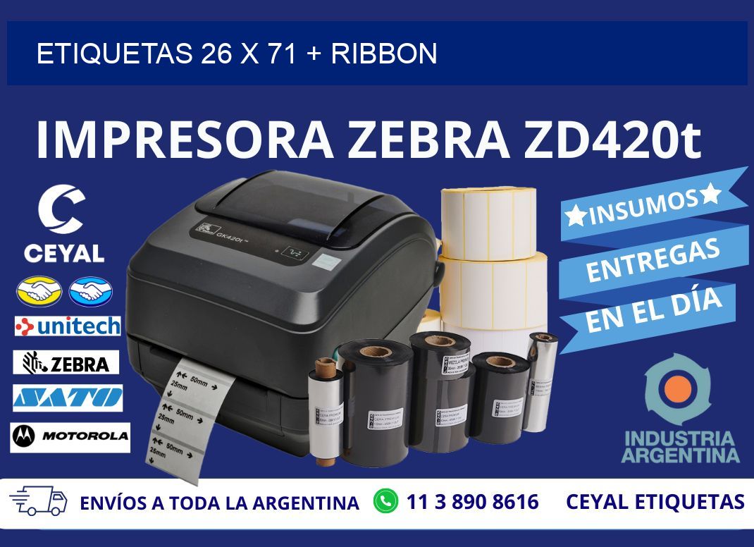 ETIQUETAS 26 x 71 + RIBBON