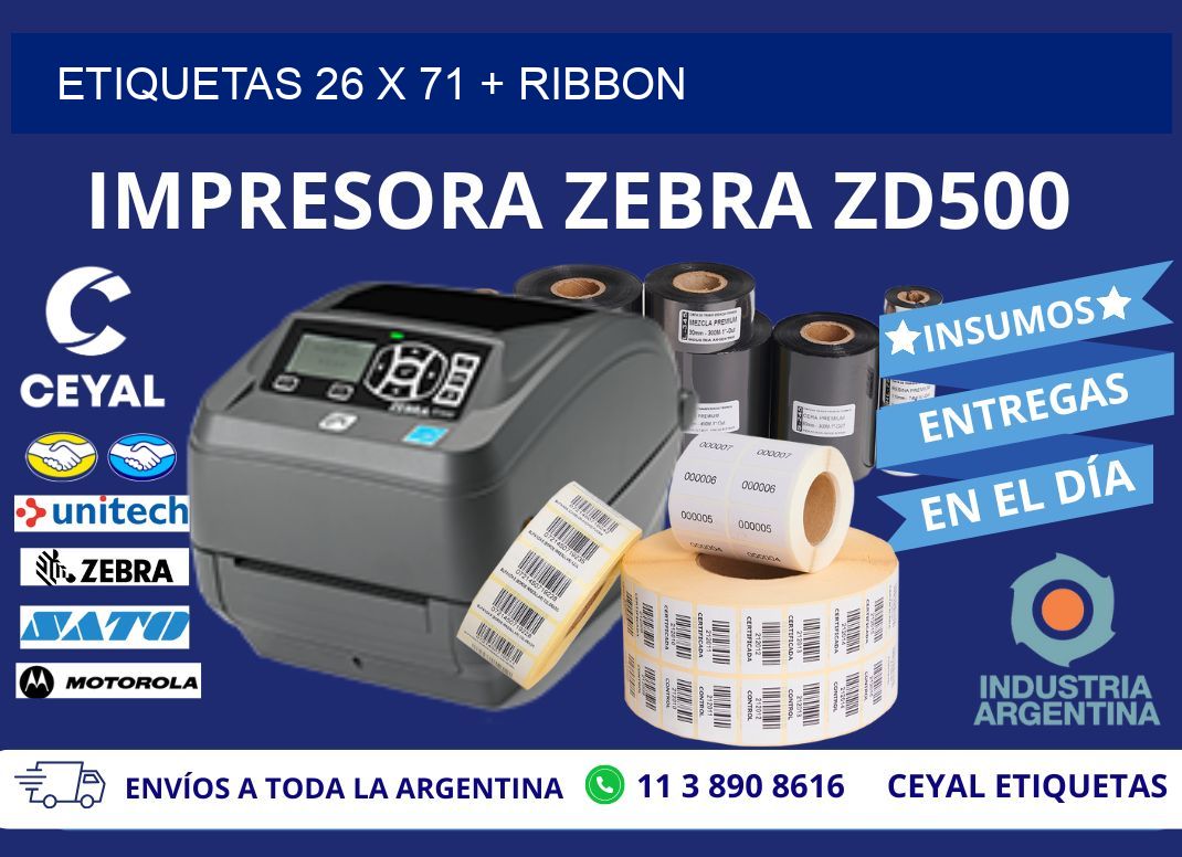 ETIQUETAS 26 x 71 + RIBBON