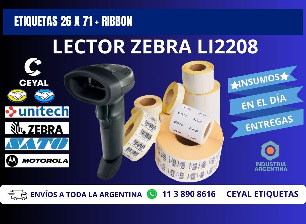 ETIQUETAS 26 x 71 + RIBBON