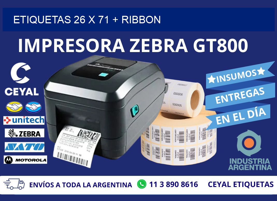 ETIQUETAS 26 x 71 + RIBBON