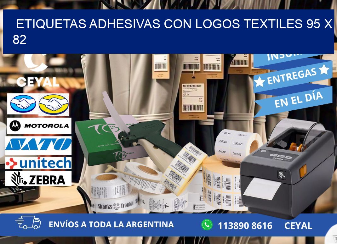 ETIQUETAS ADHESIVAS CON LOGOS TEXTILES 95 x 82