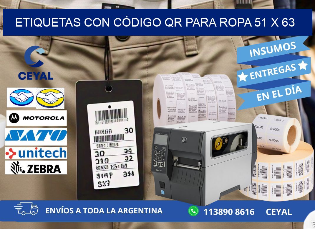 ETIQUETAS CON CÓDIGO QR PARA ROPA 51 x 63