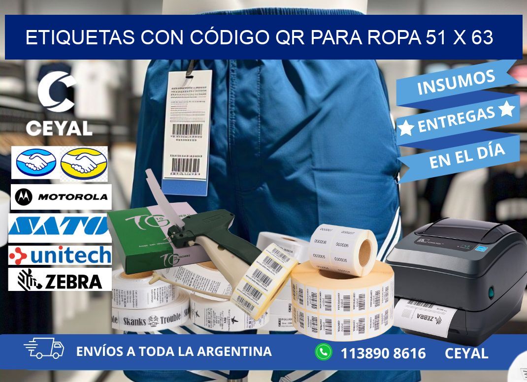 ETIQUETAS CON CÓDIGO QR PARA ROPA 51 x 63