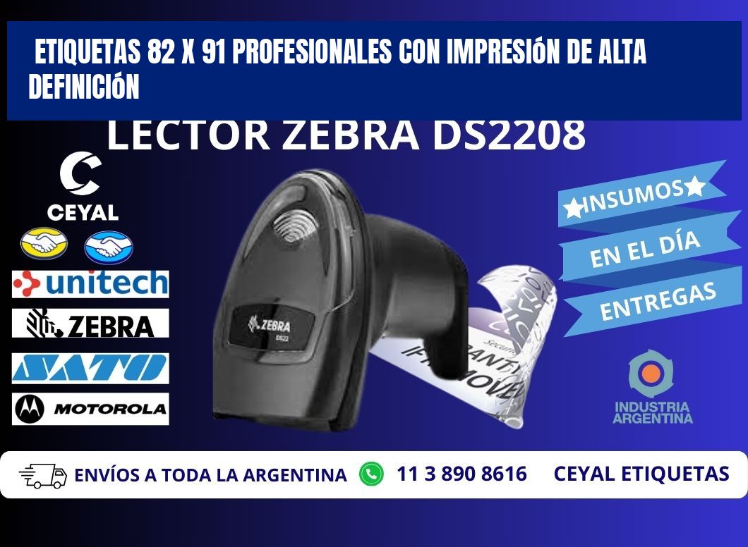 Etiquetas 82 x 91 Profesionales con Impresión de Alta Definición