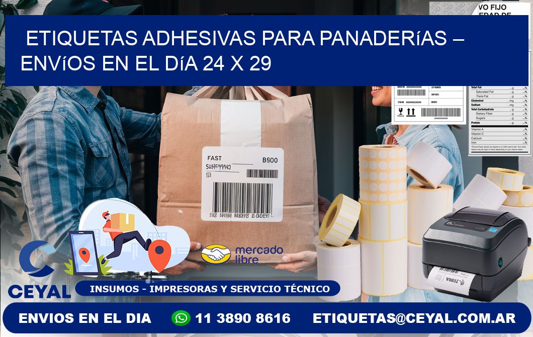 Etiquetas adhesivas para panaderías – Envíos en el día 24 x 29