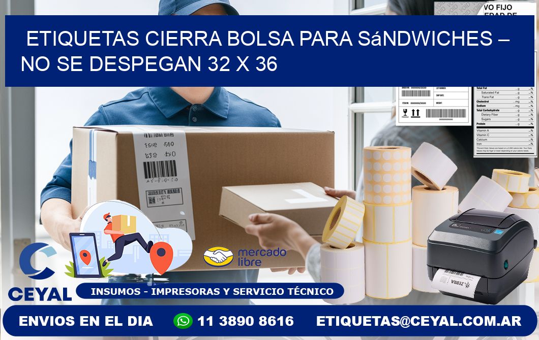 Etiquetas cierra bolsa para sándwiches – No se despegan 32 x 36