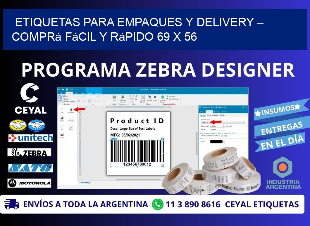 Etiquetas para Empaques y Delivery – Comprá Fácil y Rápido 69 x 56