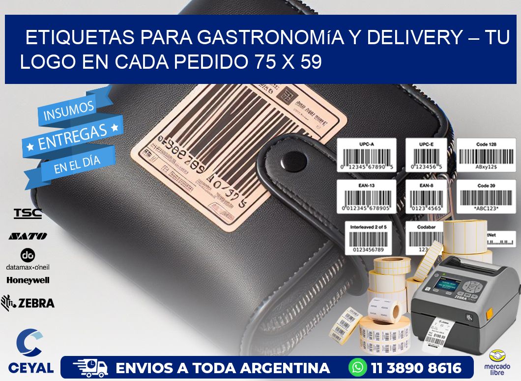 Etiquetas para Gastronomía y Delivery – Tu Logo en Cada Pedido 75 x 59