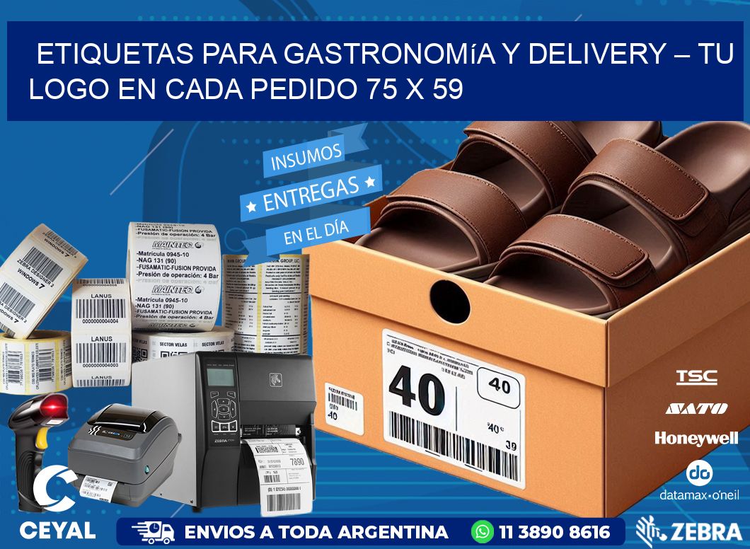 Etiquetas para Gastronomía y Delivery – Tu Logo en Cada Pedido 75 x 59