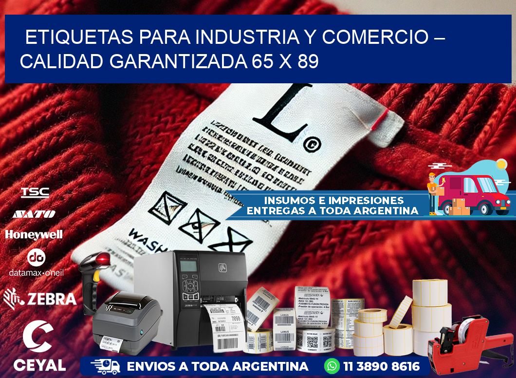 Etiquetas para Industria y Comercio – Calidad Garantizada 65 x 89