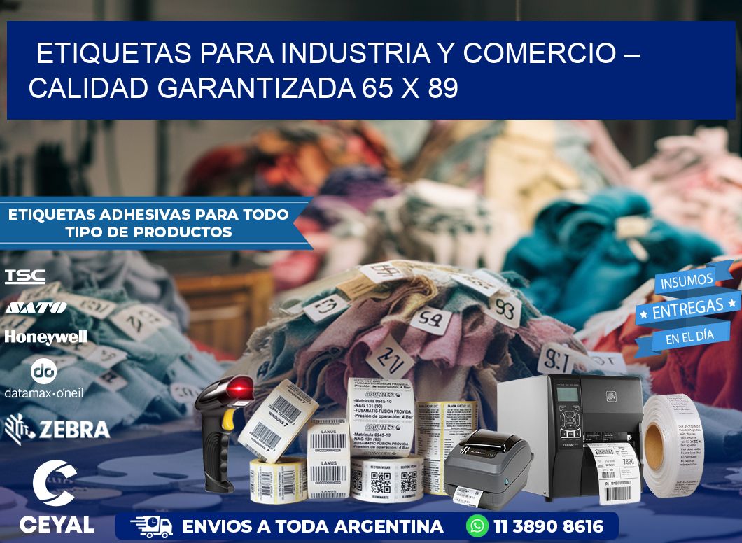 Etiquetas para Industria y Comercio – Calidad Garantizada 65 x 89