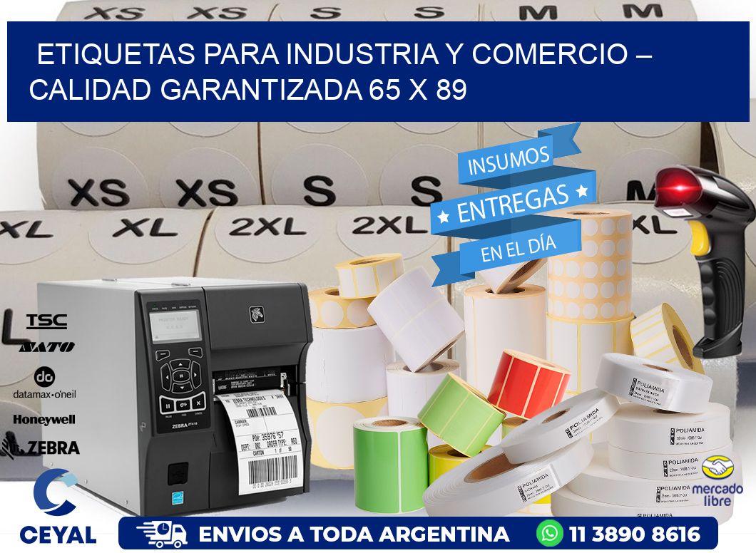 Etiquetas para Industria y Comercio – Calidad Garantizada 65 x 89