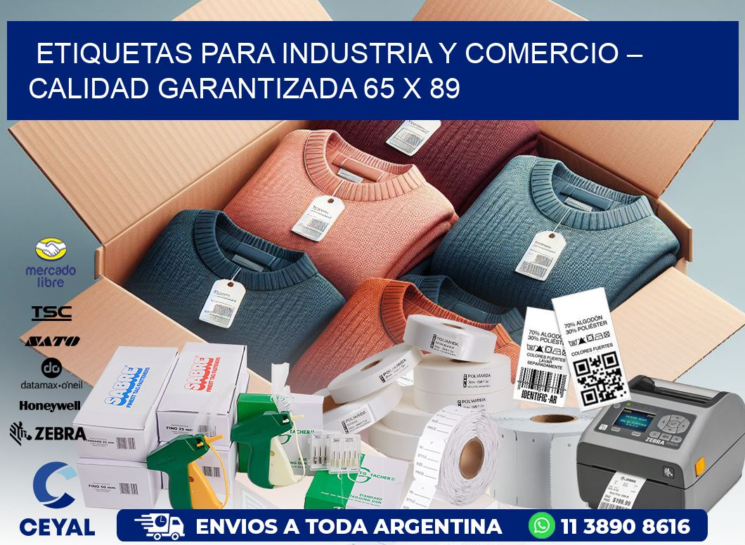 Etiquetas para Industria y Comercio – Calidad Garantizada 65 x 89