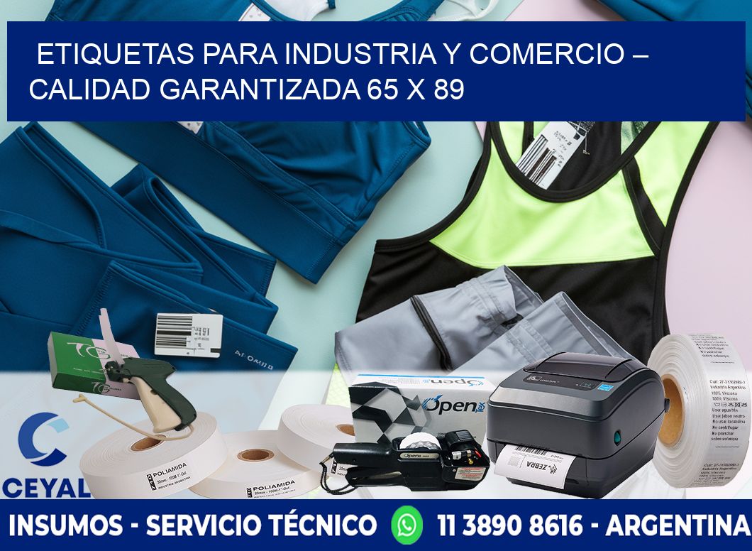 Etiquetas para Industria y Comercio – Calidad Garantizada 65 x 89