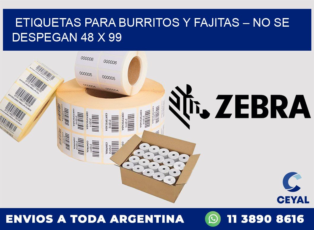 Etiquetas para burritos y fajitas – No se despegan 48 x 99