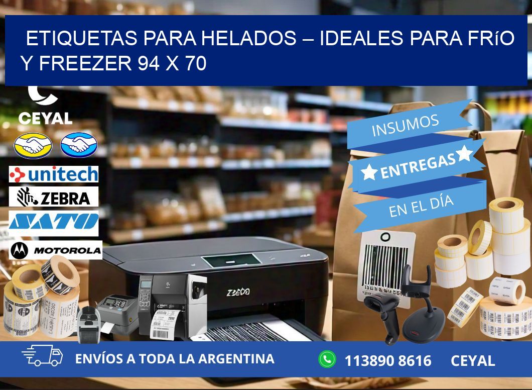 Etiquetas para helados – Ideales para frío y freezer 94 x 70