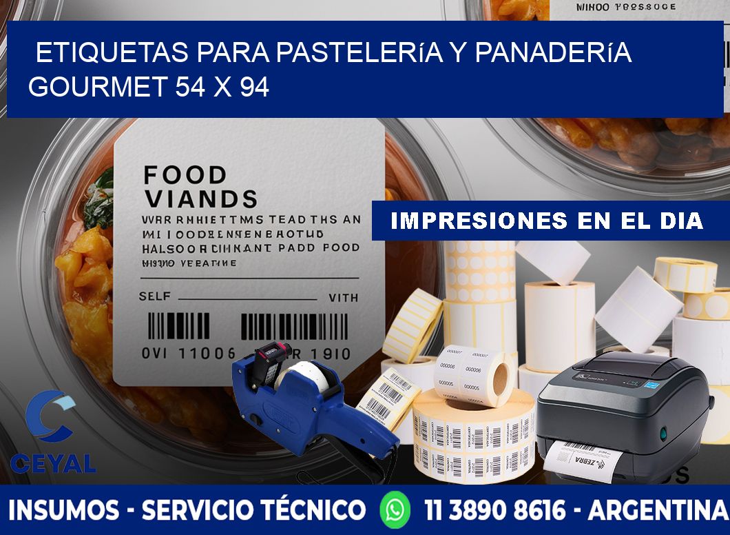 Etiquetas para pastelería y panadería gourmet 54 x 94