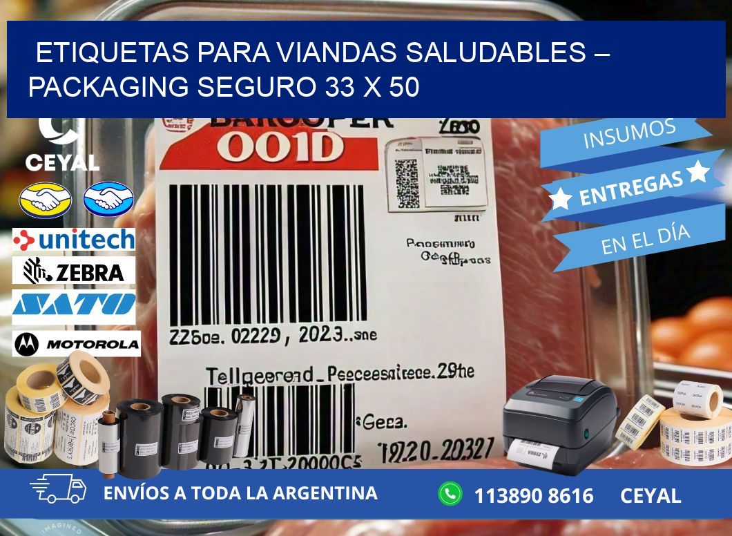 Etiquetas para viandas saludables – Packaging seguro 33 x 50