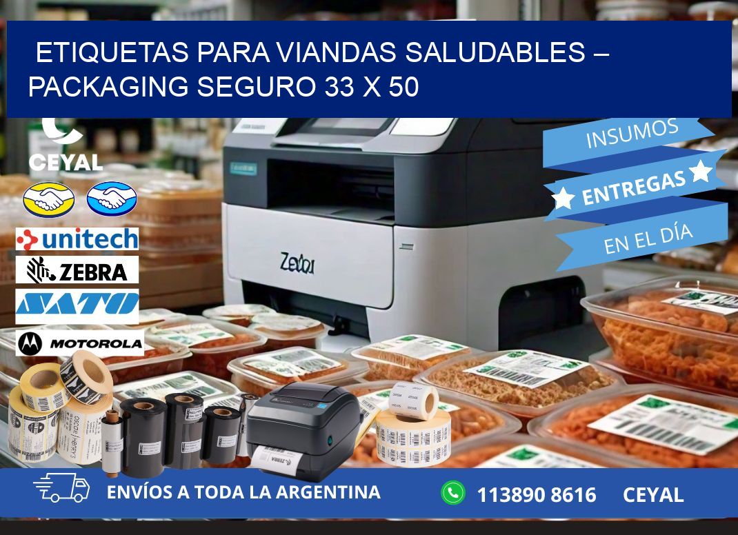 Etiquetas para viandas saludables – Packaging seguro 33 x 50