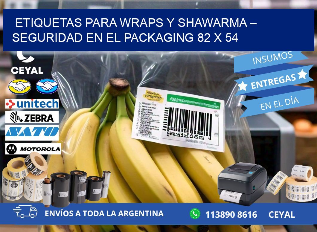 Etiquetas para wraps y shawarma – Seguridad en el packaging 82 x 54