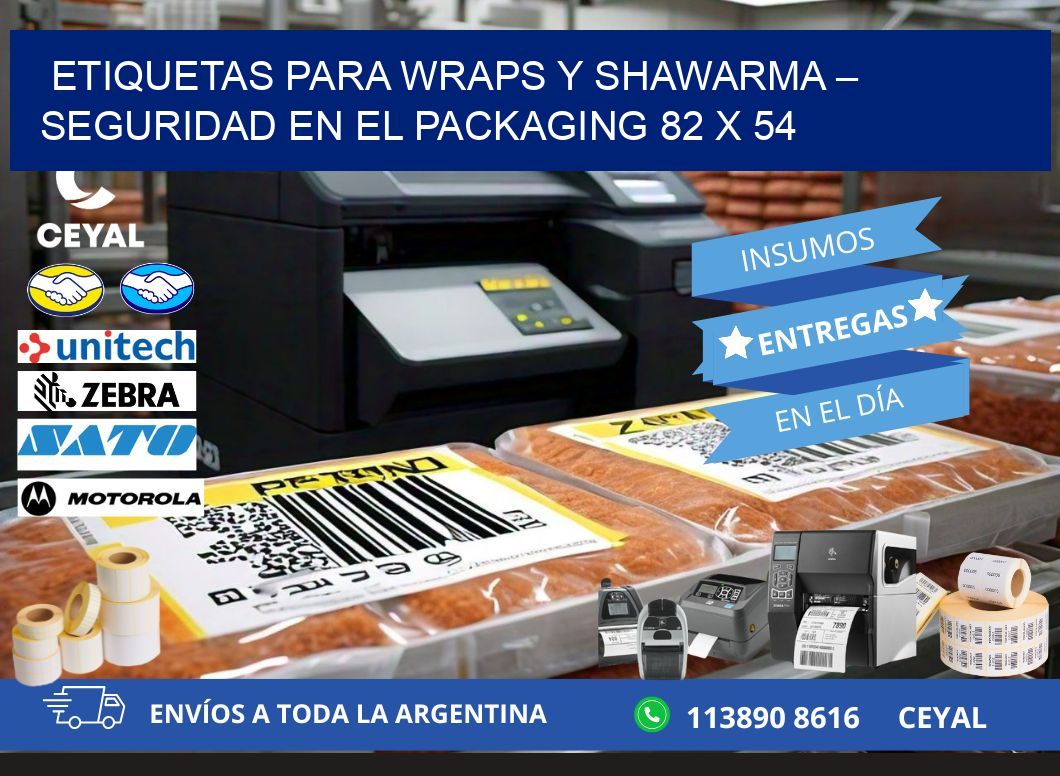 Etiquetas para wraps y shawarma – Seguridad en el packaging 82 x 54