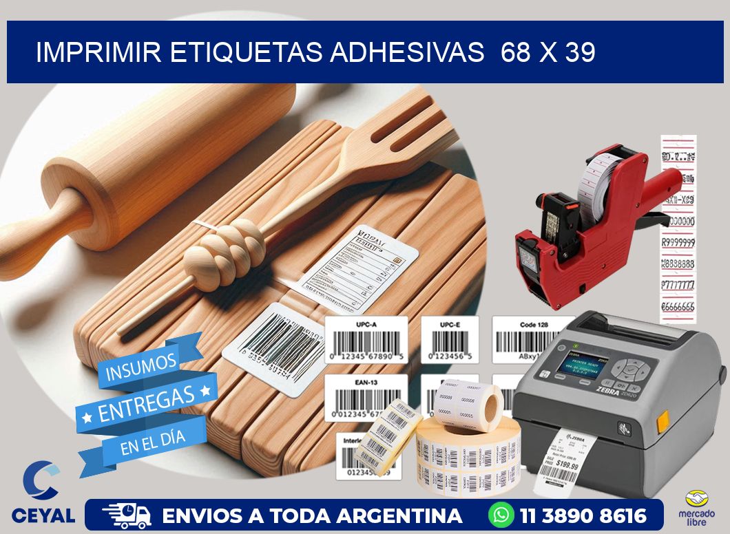 Imprimir Etiquetas adhesivas  68 x 39