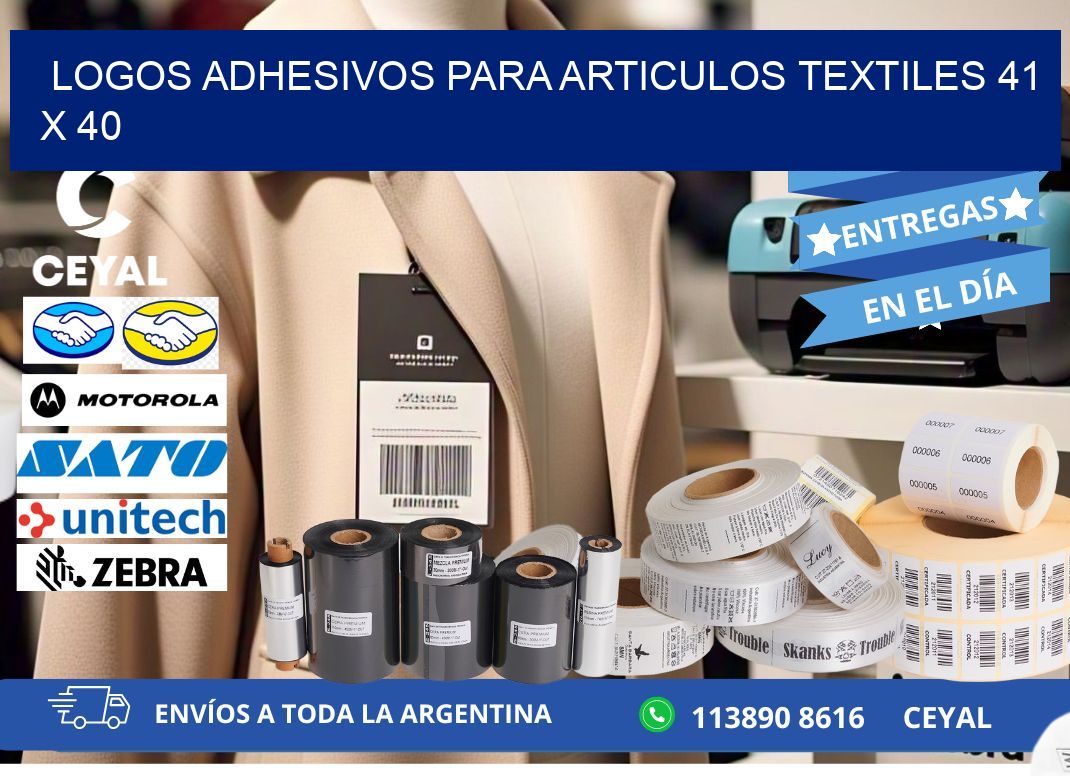 LOGOS ADHESIVOS PARA ARTICULOS TEXTILES 41 x 40