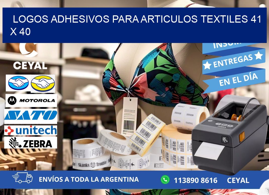 LOGOS ADHESIVOS PARA ARTICULOS TEXTILES 41 x 40