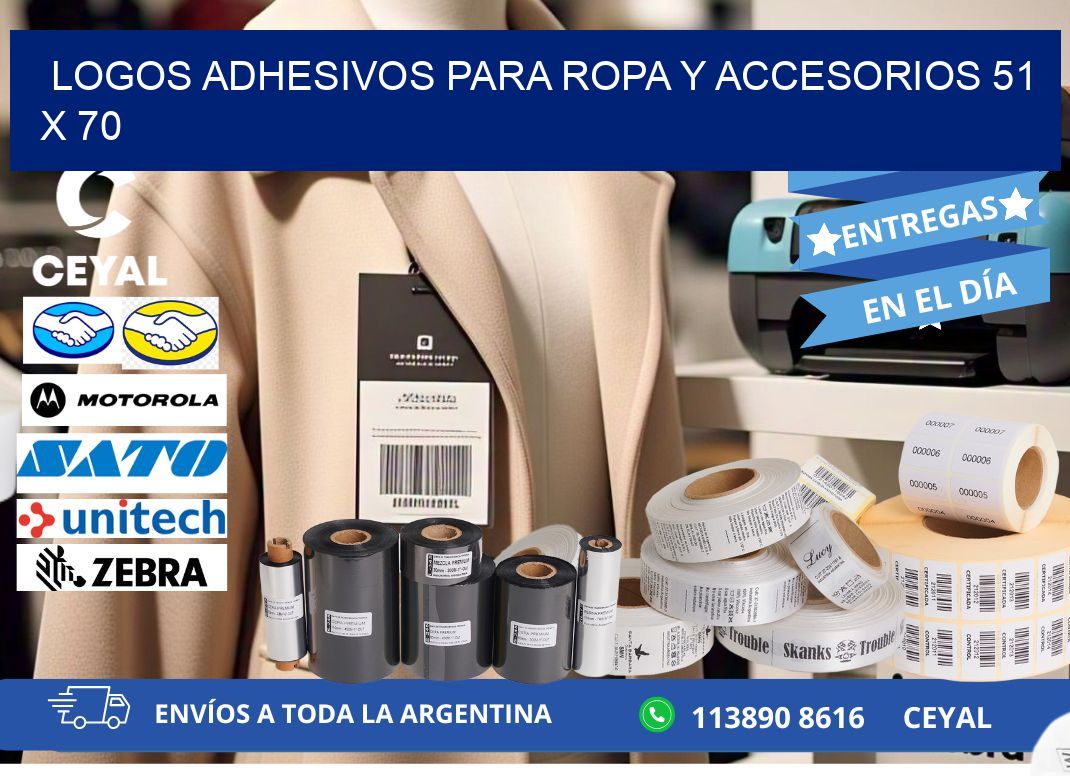 LOGOS ADHESIVOS PARA ROPA Y ACCESORIOS 51 x 70