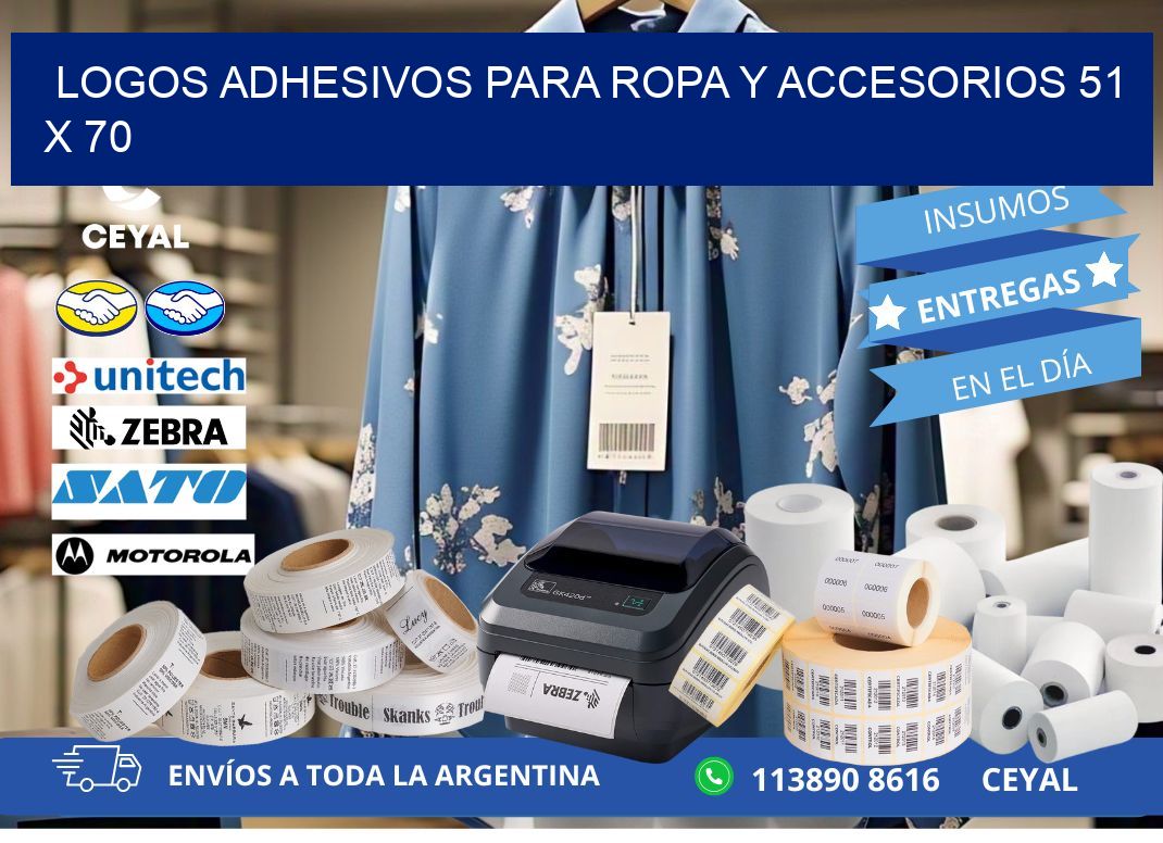 LOGOS ADHESIVOS PARA ROPA Y ACCESORIOS 51 x 70