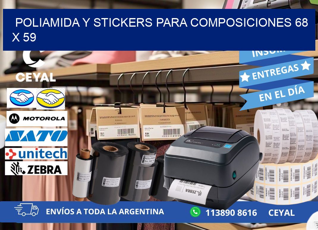 POLIAMIDA Y STICKERS PARA COMPOSICIONES 68 x 59