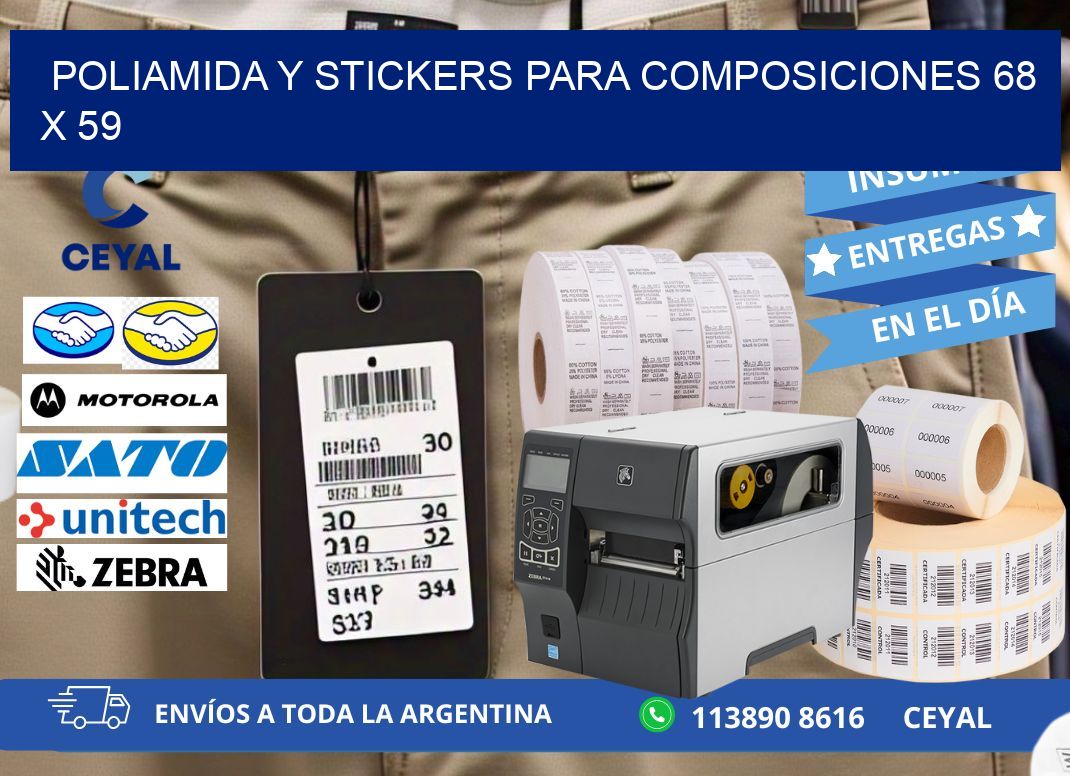 POLIAMIDA Y STICKERS PARA COMPOSICIONES 68 x 59