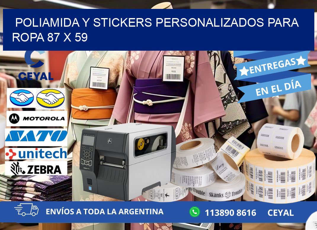 POLIAMIDA Y STICKERS PERSONALIZADOS PARA ROPA 87 x 59