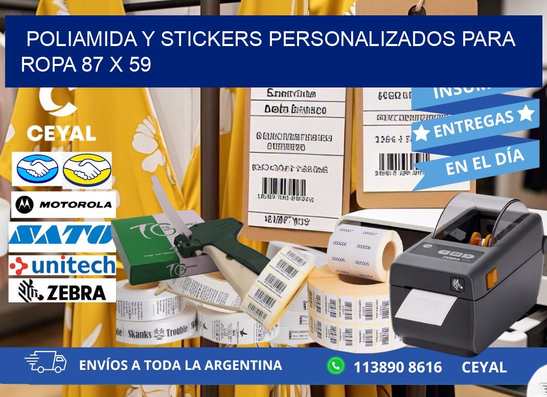 POLIAMIDA Y STICKERS PERSONALIZADOS PARA ROPA 87 x 59