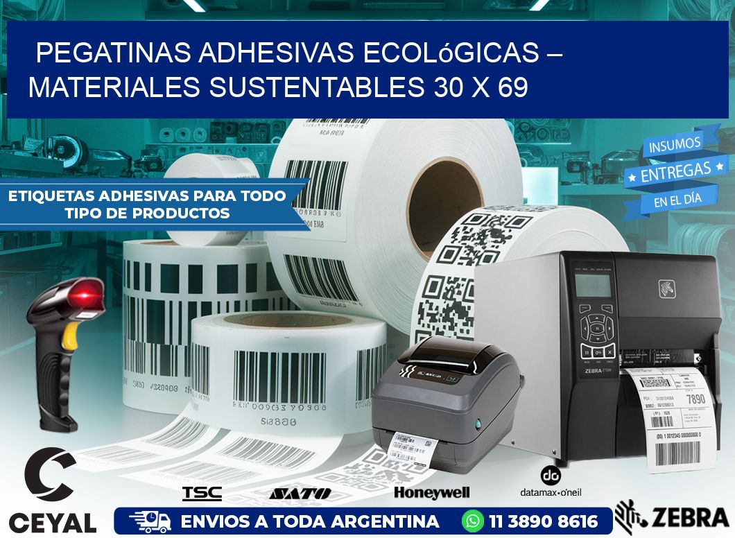 Pegatinas Adhesivas Ecológicas – Materiales Sustentables 30 x 69