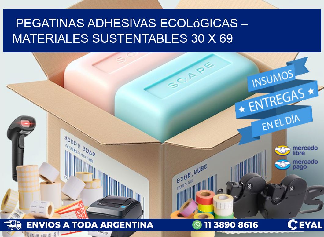 Pegatinas Adhesivas Ecológicas – Materiales Sustentables 30 x 69