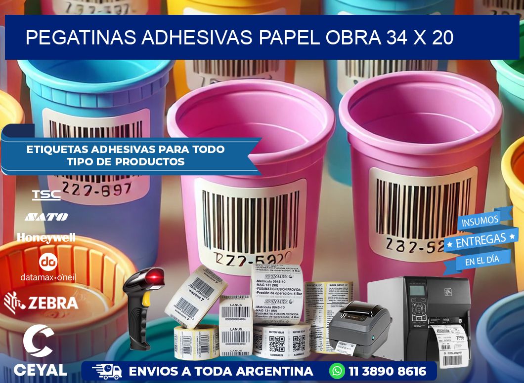 Pegatinas Adhesivas papel Obra 34 x 20