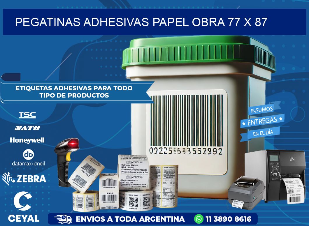 Pegatinas Adhesivas papel Obra 77 x 87