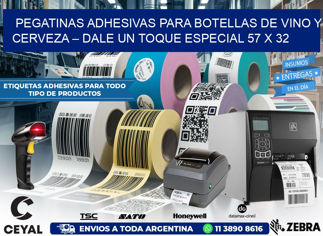 Pegatinas Adhesivas para Botellas de Vino y Cerveza – Dale un Toque Especial 57 x 32