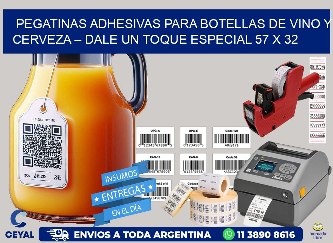 Pegatinas Adhesivas para Botellas de Vino y Cerveza – Dale un Toque Especial 57 x 32